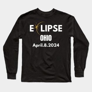 Solar Eclipse 2024 State Ohio Total Solar Eclipse Long Sleeve T-Shirt